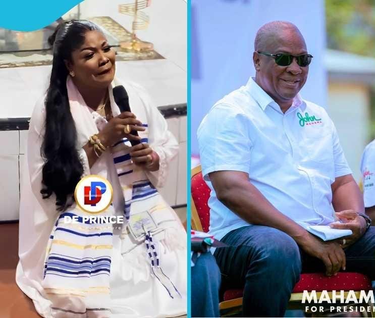 Nana Agradaa Kneels To Apologise To Mahama, Seeks Forgiveness For Past Remarks